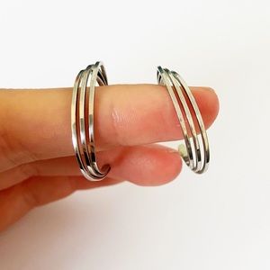 Sterling silver vintage triple hoop earrings made by Avon